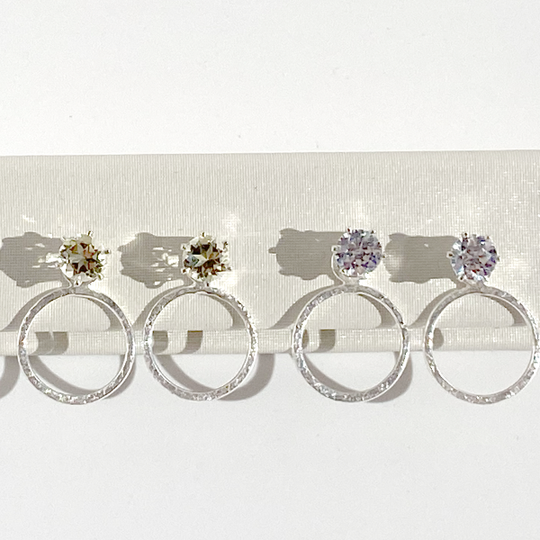 Versatile 1 Carat Gemstone Stud Earrings with Argentium Silver Small Classic Earring Jackets | Jewelry Made in California