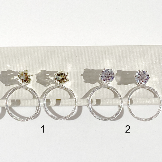 Versatile 1 Carat Gemstone Stud Earrings with Argentium Silver Small Classic Earring Jackets