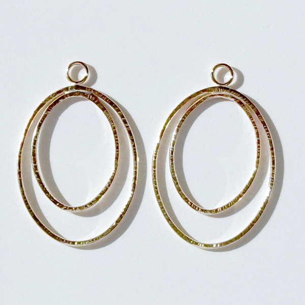14k Gold Oval Earring Jackets Handmade by California Jewelry Artist Lisa Ramos | Handmade Earring Jacket Collection