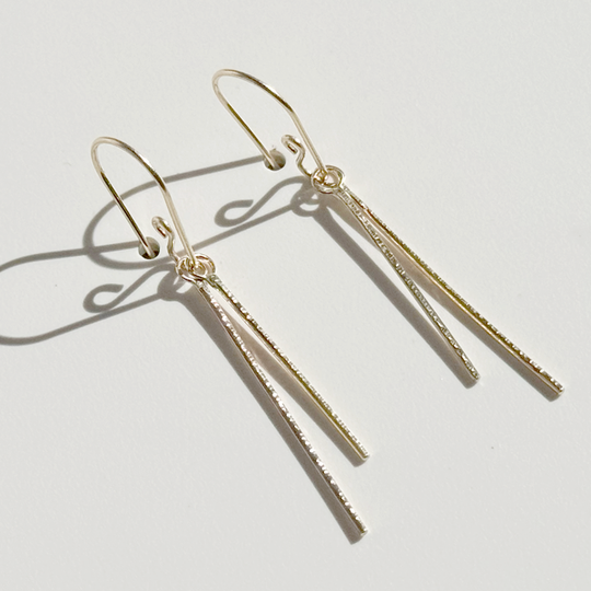 14k Gold Versatile Textured Dangle Earrings | Jewelry Made in California