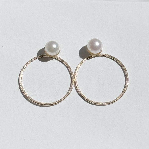 14 Karat Gold Akoya White Pearl Earring Jacket Set