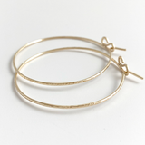 Versatile 14 Karat Gold Textured Hoop Earrings