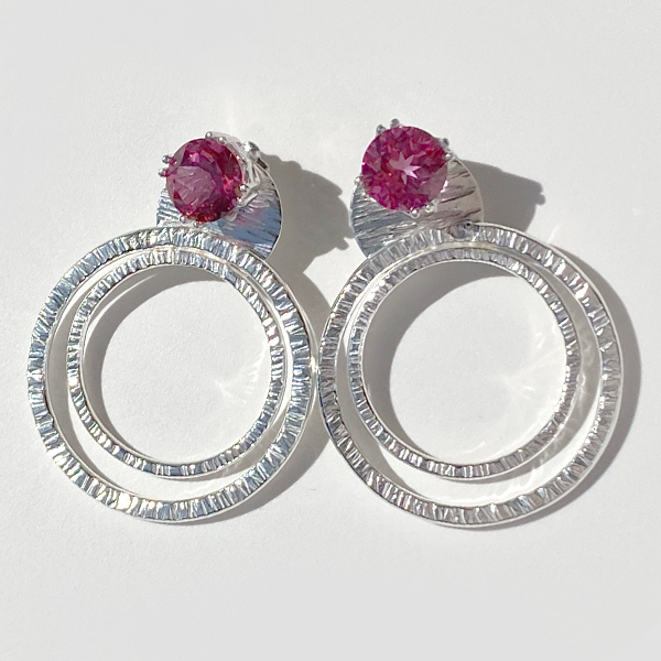 Versatile Gemstone Topaz Studs with Argentium Silver Hoop Earring Jackets | MONOLISA Jewelry Collection Made in California