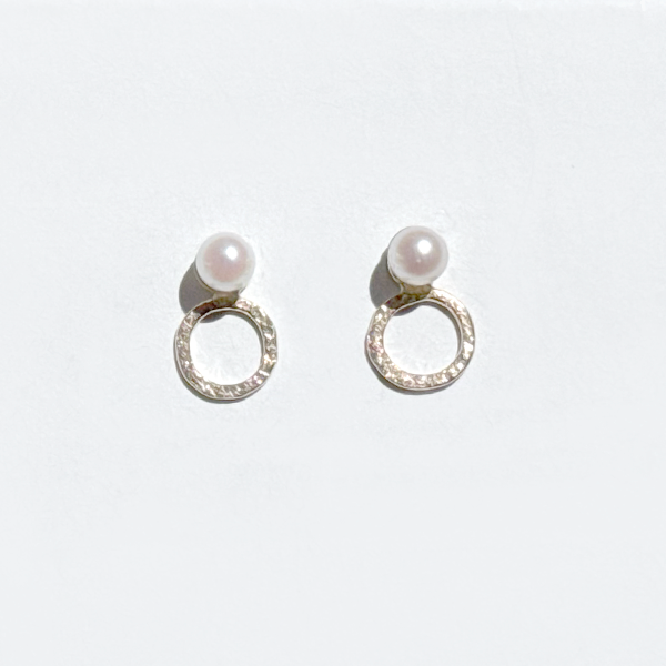 Dainty 14 Karat Gold Akoya White Pearl Earring Jacket Set | Jewelry Made in California