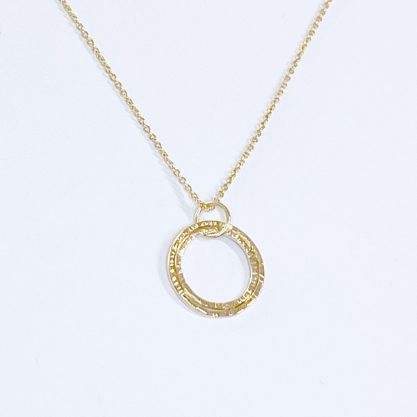 All 14 Karat Gold Classic Textured Pendant Necklace