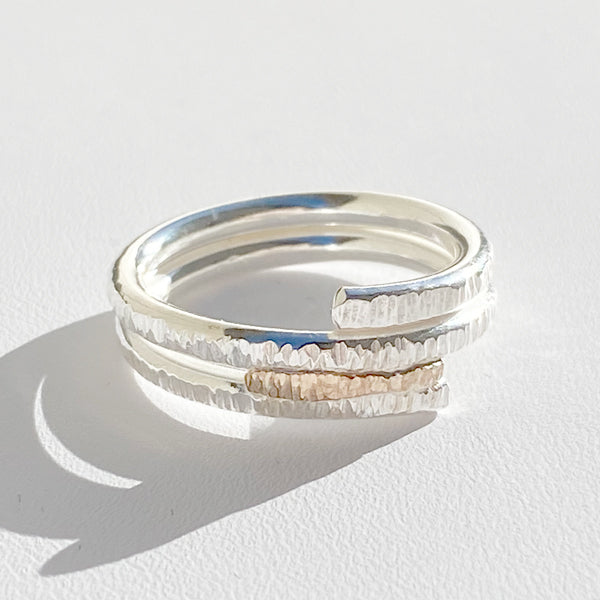 14 Karat Yellow Gold On Argentium® Silver Ring Mixed Metals