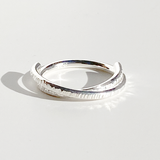 Argentium® Silver Textured Crossover Ring Collection - Minimal Branch