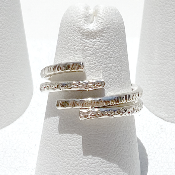 Argentium® Silver Open Stack Ring Collection - 6.75 | Multi Texture
