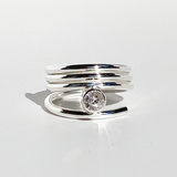 All Day Elegance Argentium® Silver White Sapphire Ring Collection - size 6.5 | Classic