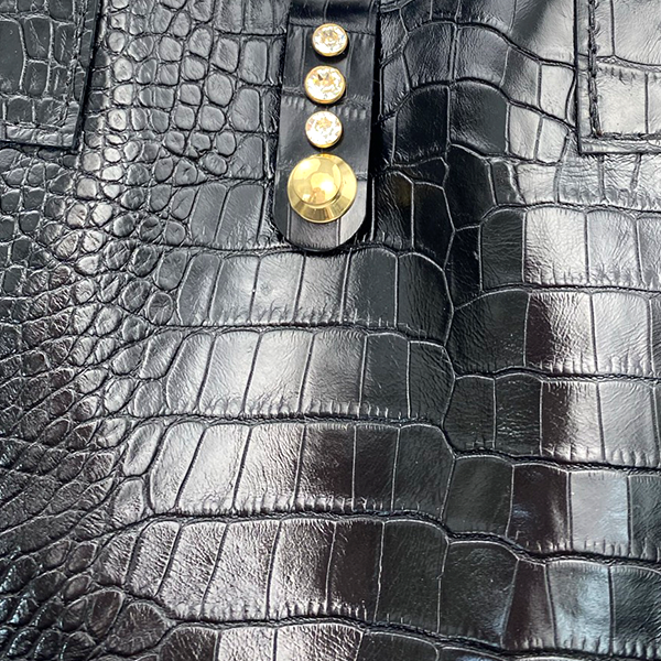 Crocodile Embossed Leather Tote