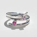 Argentium® Pink Sapphire & Ruby Ring - Delicate