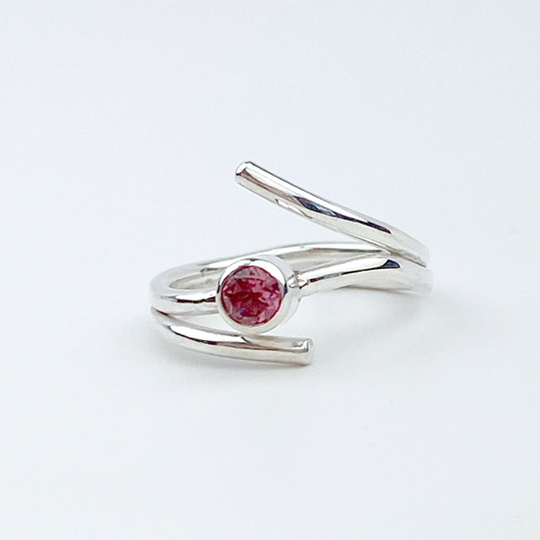 Argentium Silver Pink Tourmaline Ring - Timeless Branch
