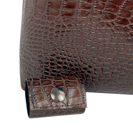 Large Croc Italian Premium Leather Shopper Tote Bag 79 - Crystal Design