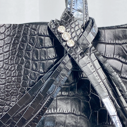 Leather Fringe Accessory with 3 crystals