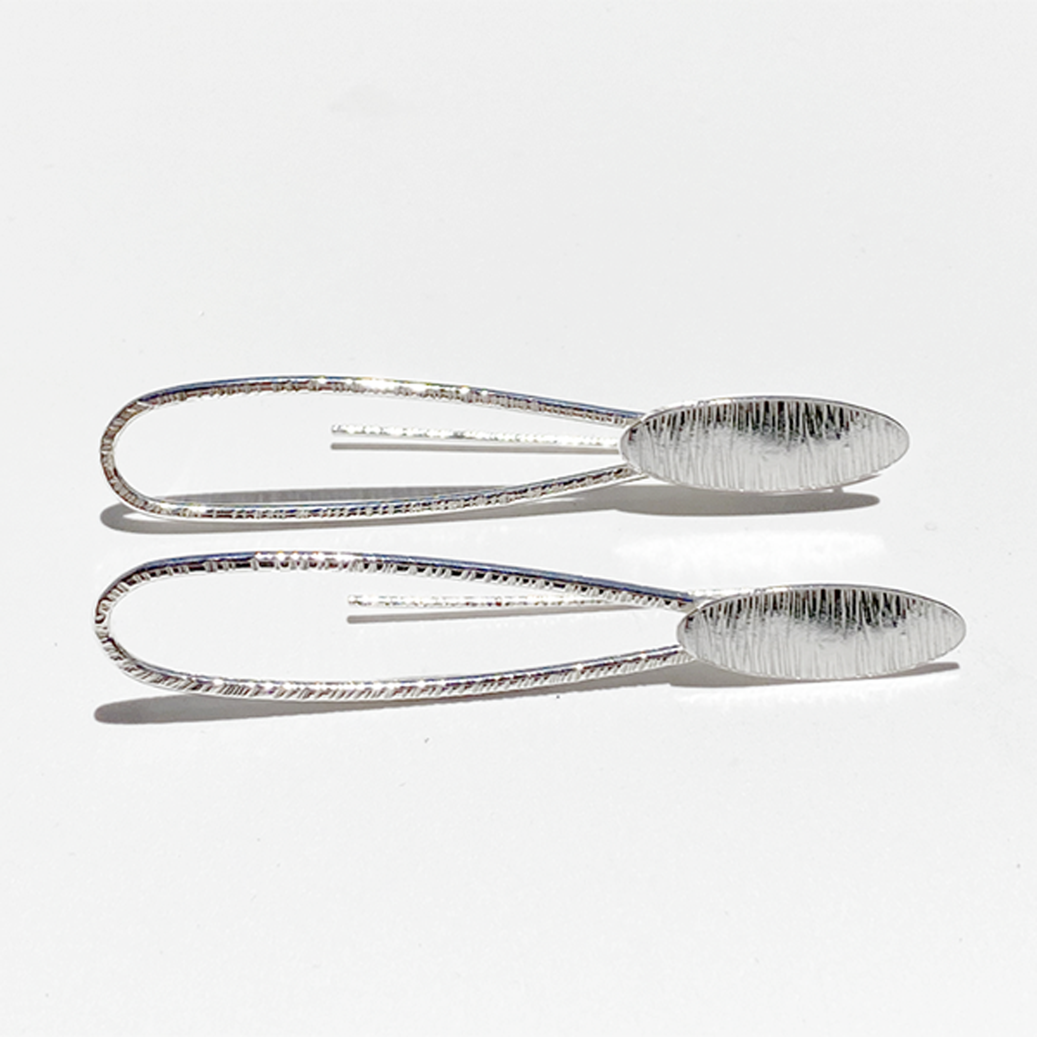 One of a Kind Argentium Silver Textured Earrings - Handmade by California Artist Lisa Ramos from MONOLISA Brand