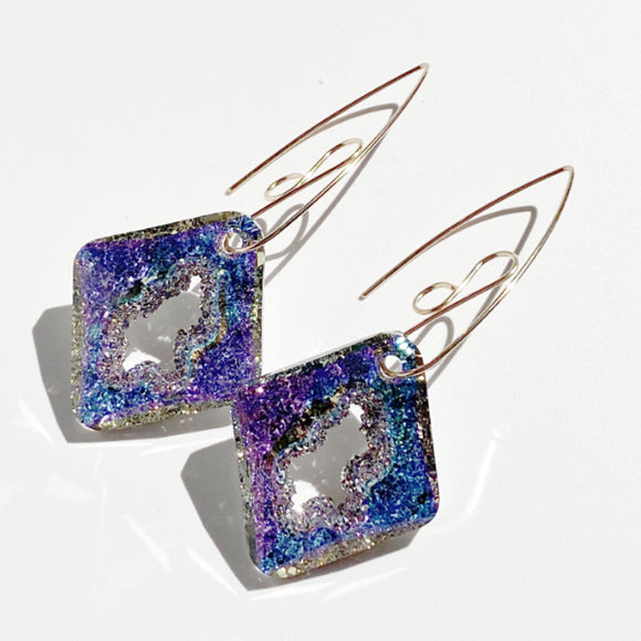Lavish Gemstone Crystal with colors purple and blue designed with 14 karat gold | Jewelry Made in California - MONOLISA Collection By Designer Lisa Ramos 