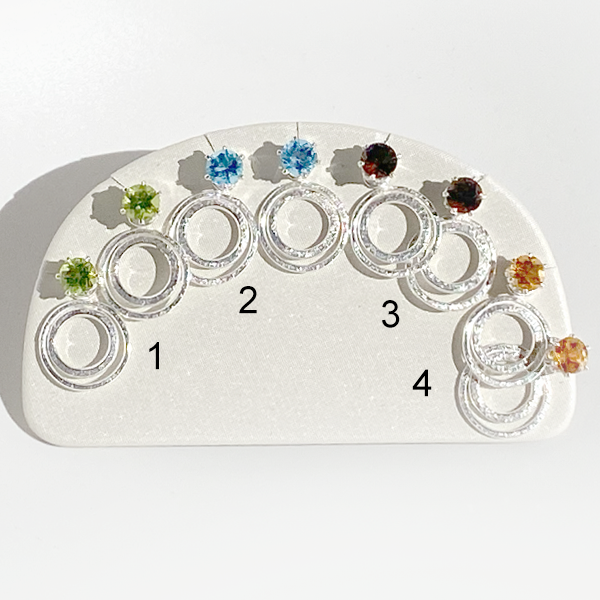 Versatile 1 Carat Gemstone Stud Earrings with Argentium Silver Small Hoop Earring Jackets | Jewelry Made in California