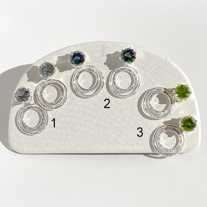 Versatile 1.5 Carat Gemstone Stud Earrings with Argentium Silver Small Hoop Earring Jackets