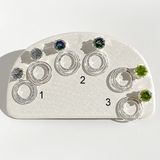 Versatile 1.5 Carat Gemstone Stud Earrings with Argentium Silver Small Hoop Earring Jackets