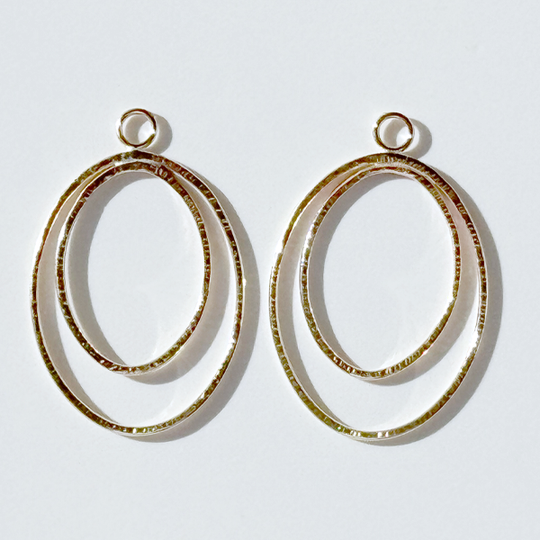14k Gold Oval Earring Jackets Handmade by California Jewelry Artist Lisa Ramos | Handmade Earring Jacket Collection 