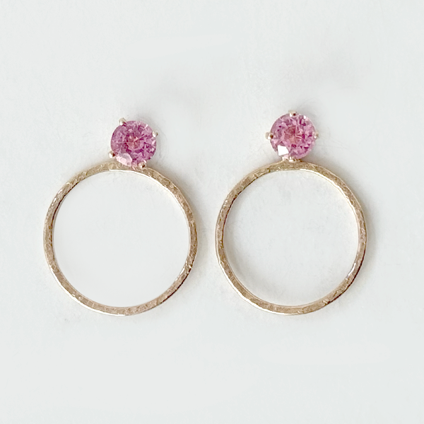 Versatile 1/2 Carat Pink Sapphire Stud Earrings Designed with 14k Gold Earring Jackets | Fine Jewelry Made in California