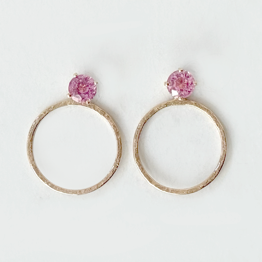 Versatile 1/2 Carat Pink Sapphire Stud Earrings Designed with 14k Gold Earring Jackets | Fine Jewelry Made in California