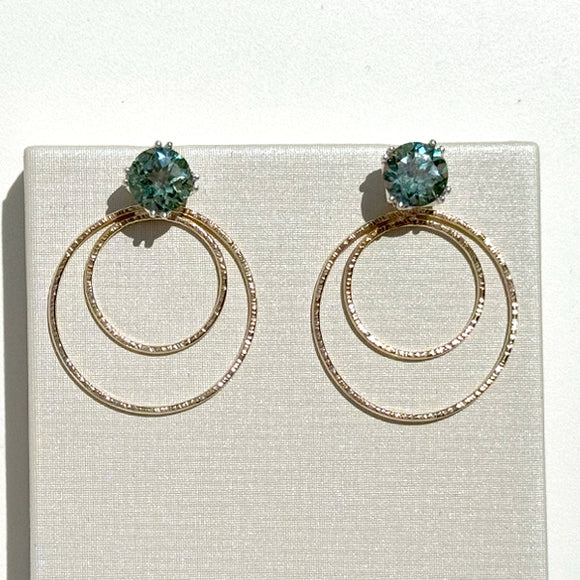 Versatile 4 Carat Gemstone Stud Earrings Designed with 14k Gold Earring Jackets II