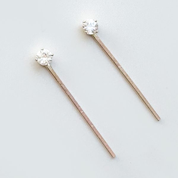 Versatile 1/2 Carat White Sapphire Stud Earrings Designed with 14k Gold Earring Jackets | Fine Jewelry Made in California