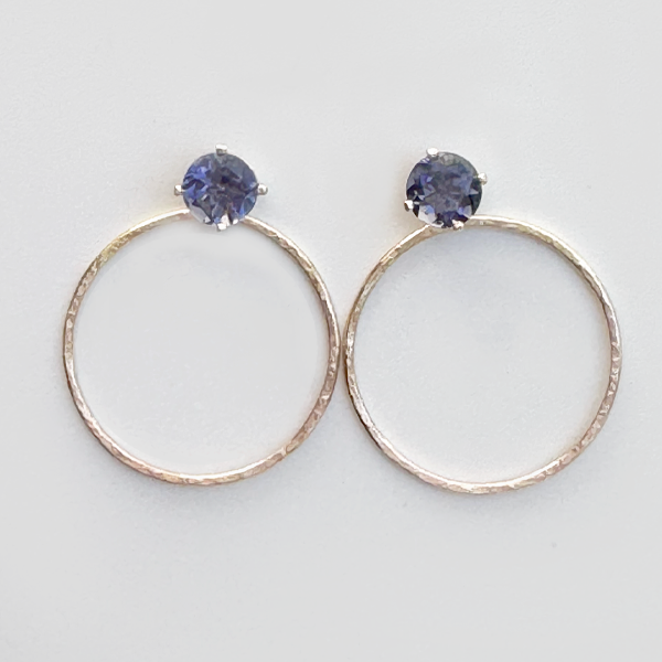 Versatile 1/2 Carat Tanzanite Stud Earrings Designed with 14k Gold Earring Jackets | Fine Jewelry Made in California