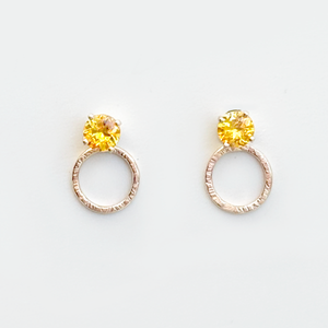 Versatile 1/2 Carat Yellow Sapphire Stud Earrings Designed with Dainty 14k Gold Earring Jackets (Copy)