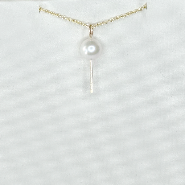 14 Karat Gold Akoya Pearl Adjustable Pendant Necklace