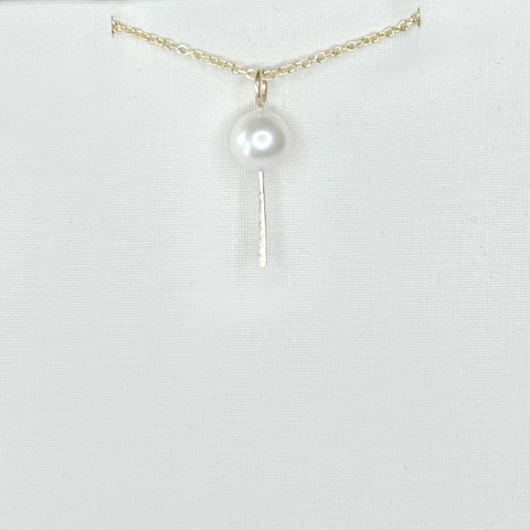 14 Karat Gold Akoya Pearl Adjustable Pendant Necklace