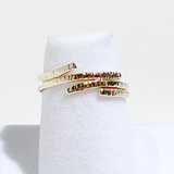 Versatile 14 Karat Gold Textured Ring Set - One of a Kind Elegance