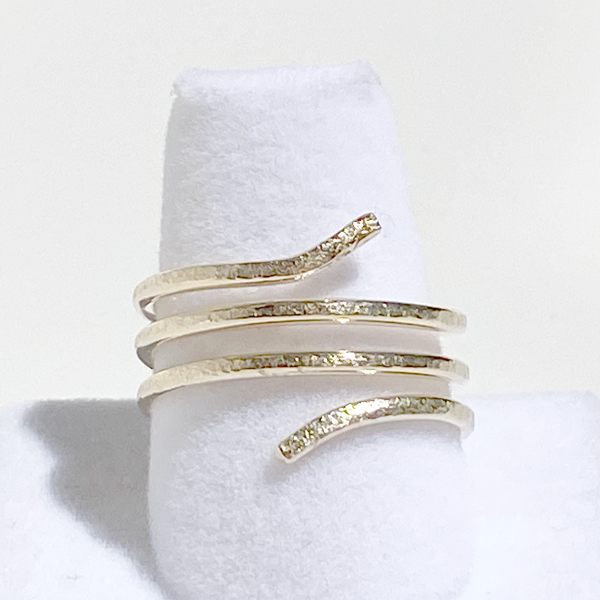14 Karat Gold All Textured Ring - Egypt | Handmade by California Jewelry Artist Lisa Ramos