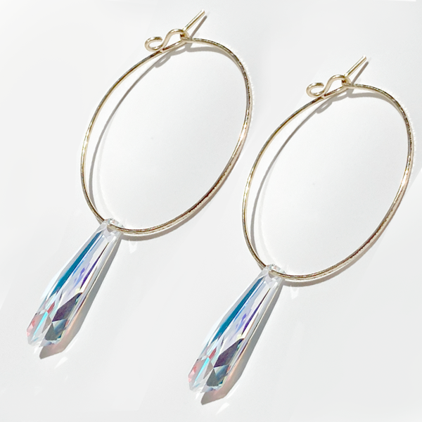 ピアス Crystalline Hoop Earrings - Large Amazon.com: RELOVET Crystal Rhinestone Hoop Earrings Extra