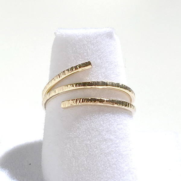 14 Karat Gold All Textured Ring - Simple Elegance | Handmade by California Jewelry Artist Lisa Ramos