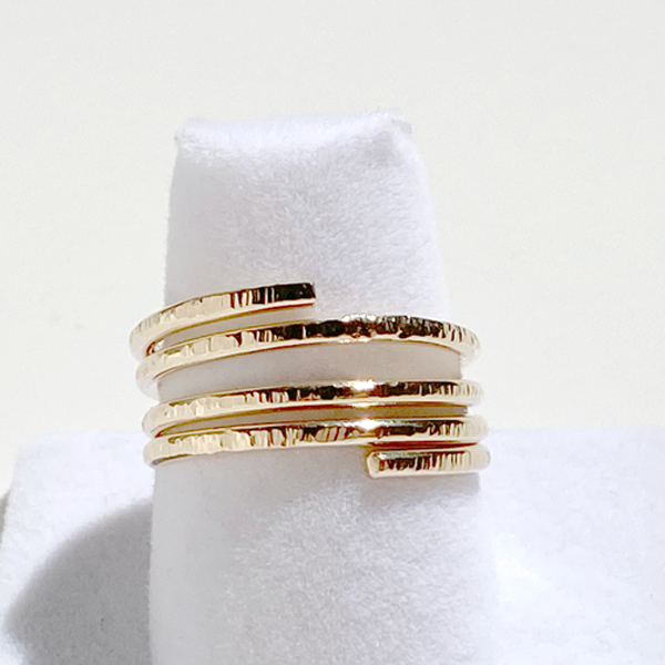 14 Karat Gold All Textured Ring - Always in Style – MONOLISA
