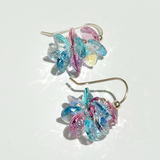 Mini Crystal Cluster Earrings - Color Cotton Candy