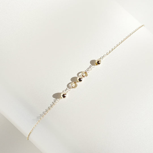 Adjustable 14 Karat Gold Dainty Rings Bracelet