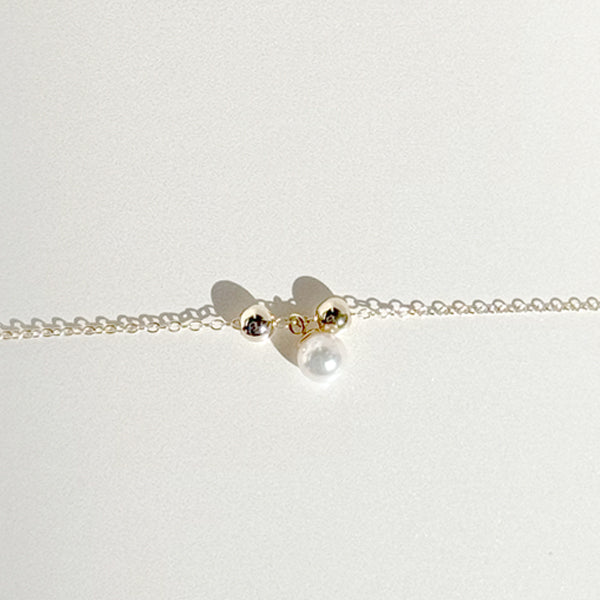 Adjustable 14 Karat Gold Akoya Pearl Bracelet