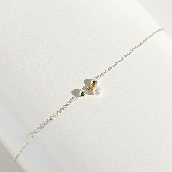 Adjustable 14 Karat Gold Akoya Pearl Bracelet