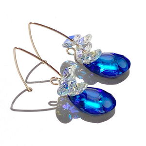 Sea Elegance Crystal Earrings - Blue