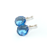 Regal Faceted Crystal Earrings - Color Blue Perfection