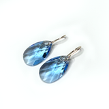 14k Gold Filled Classic Pear Crystal Earrings - Blue Perfection