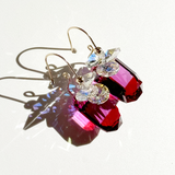 Fuchsia Art Deco Crystal Earrings