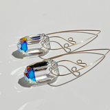 Art Deco Crystal Earrings - Iridescent