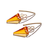 14k Gold Elegant Scroll Design Small Spike Crystal Earrings