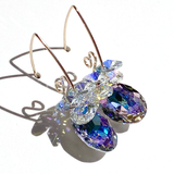 Regal Crystal Cluster Earrings - Purple Unicorn