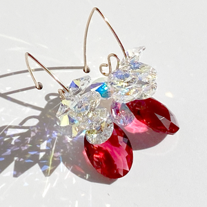 Holiday Crystal Cluster Earring Collection - pear shape