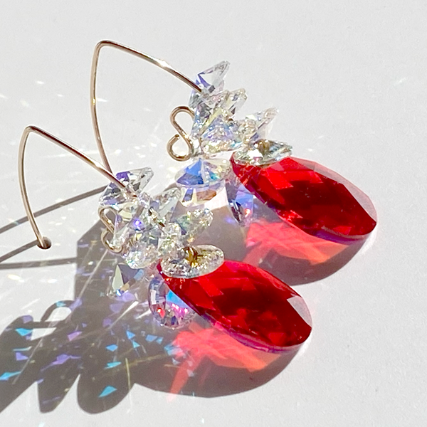 Holiday Crystal Cluster Earring Collection - pear shape